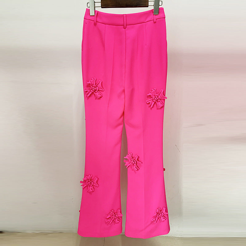Pink Trousers With Flower Detail