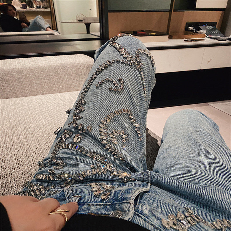 High Waisted Embellished Jeans
