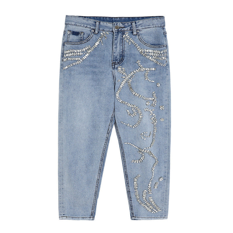 High Waisted Embellished Jeans