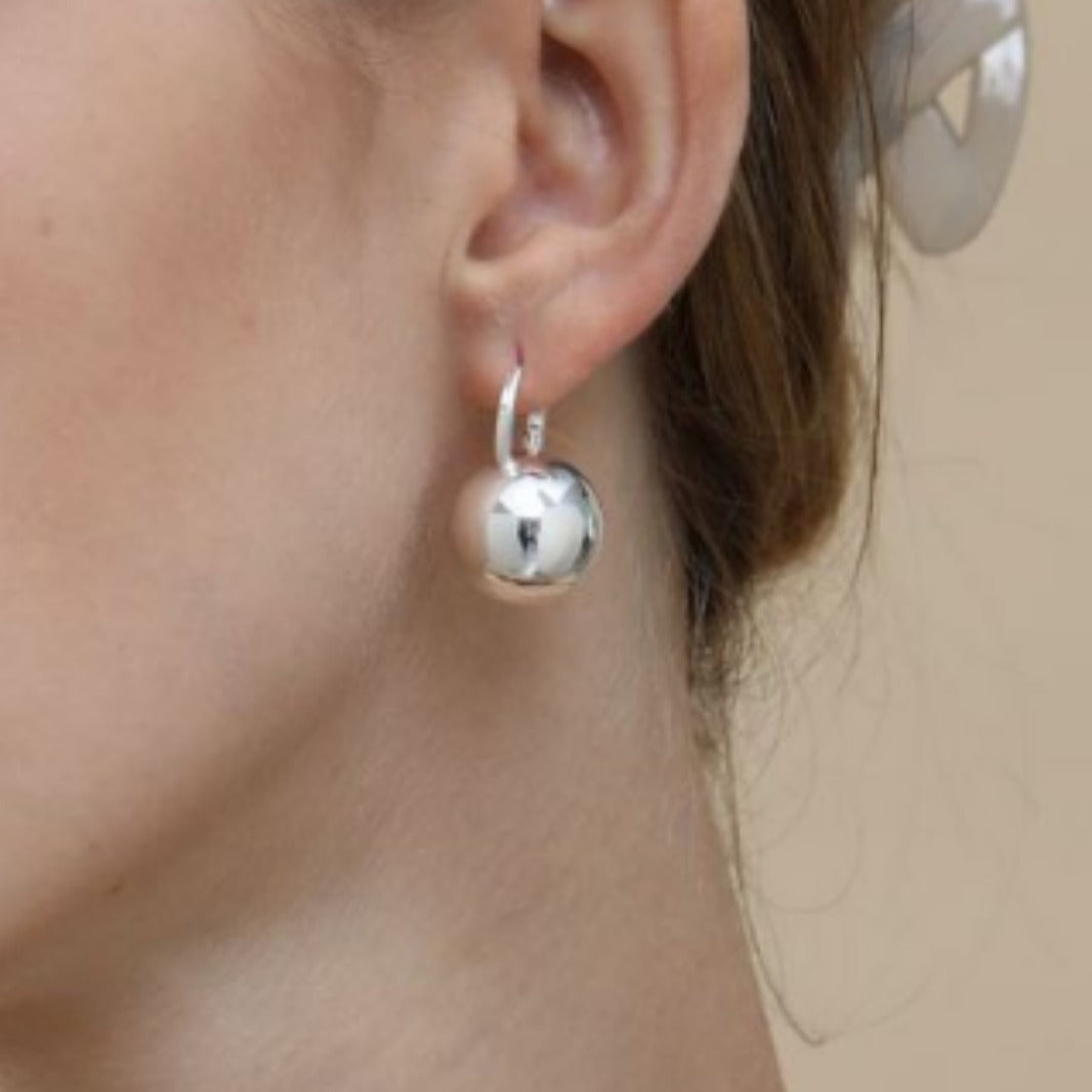Brass Round Ball Drop Gold & Silver Plated Earrings