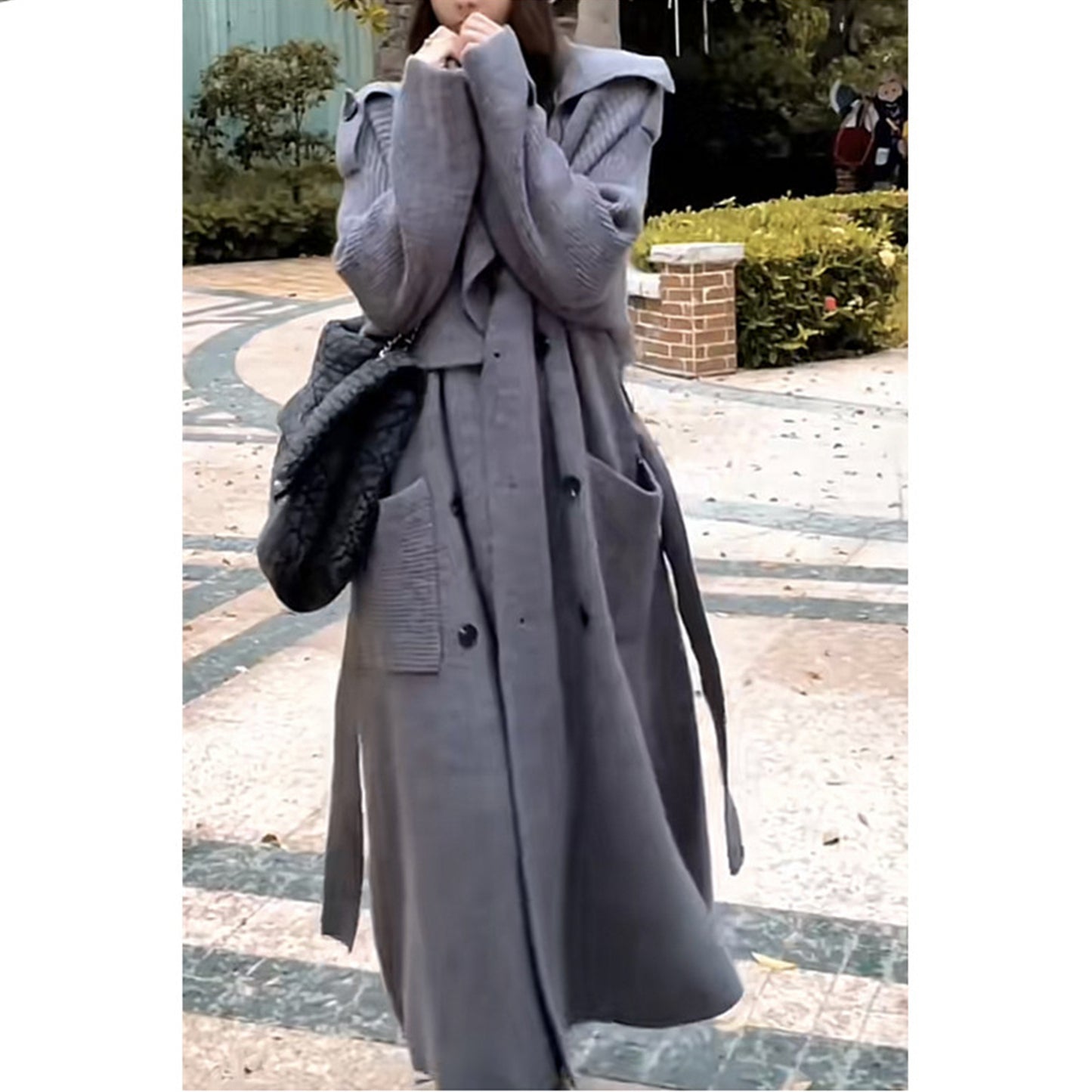 Knitted, Trench Coat Style Cardigan Coat.