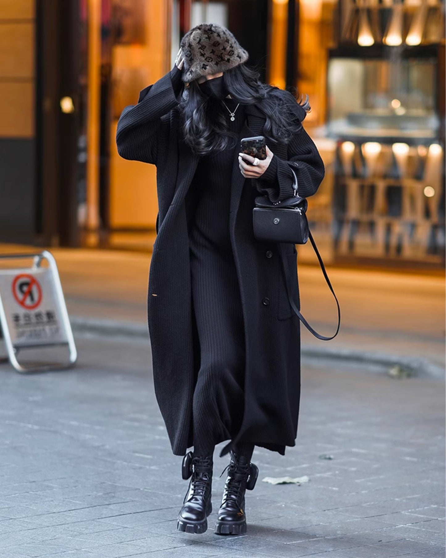 Knitted, Trench Coat Style Cardigan Coat.