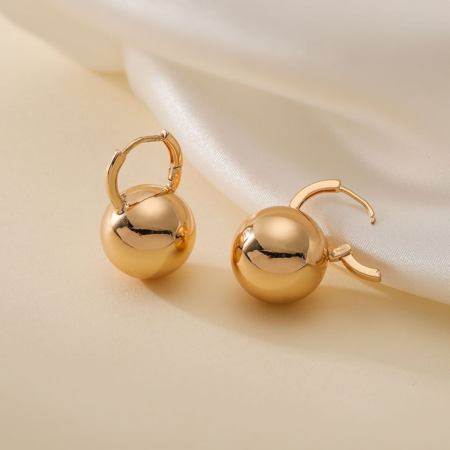 Brass Round Ball Drop Gold & Silver Plated Earrings