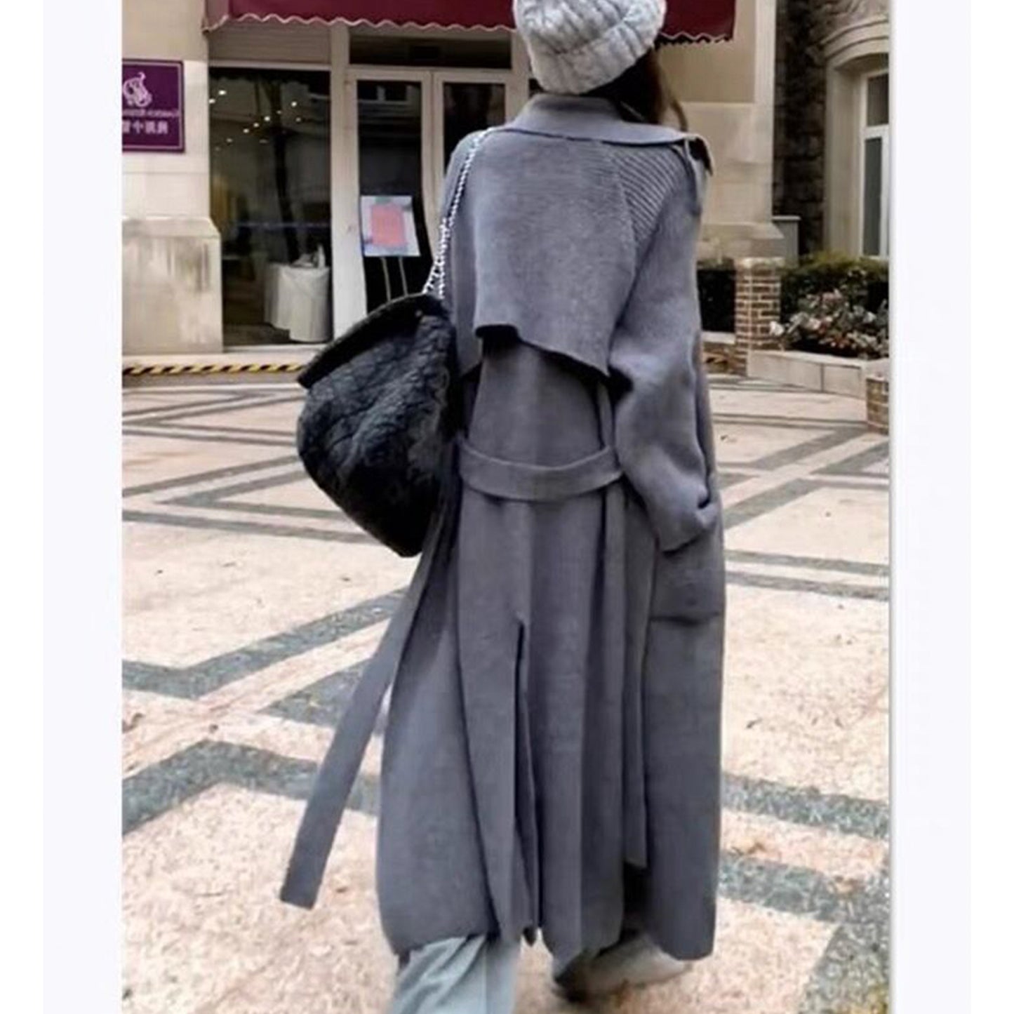 Knitted, Trench Coat Style Cardigan Coat.