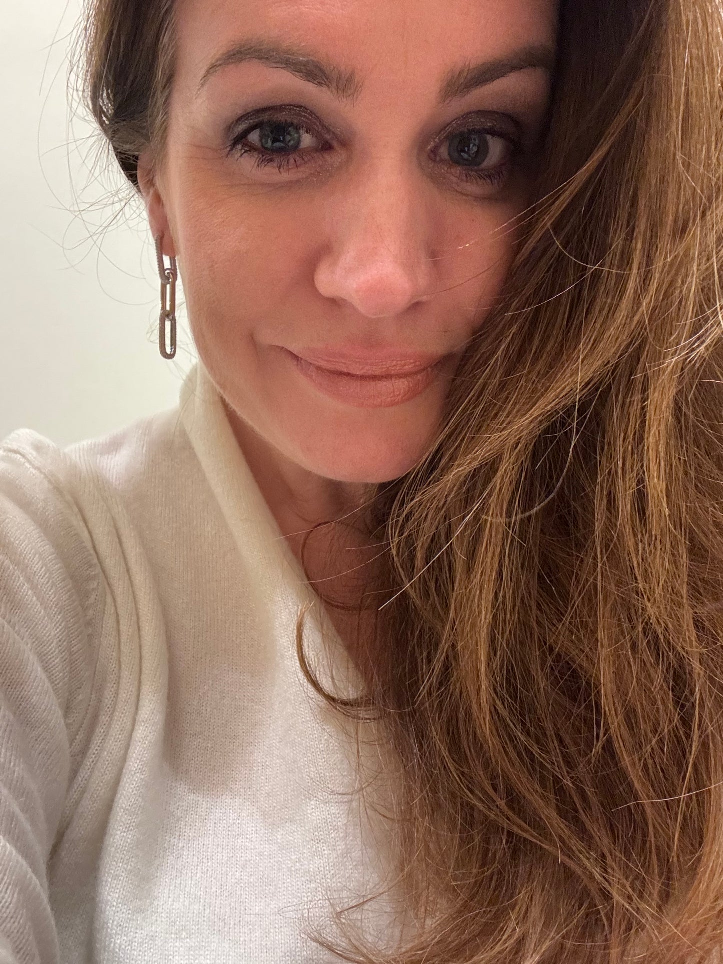 Sterling Silver, Moissanite Gemstone Chain Link Earrings