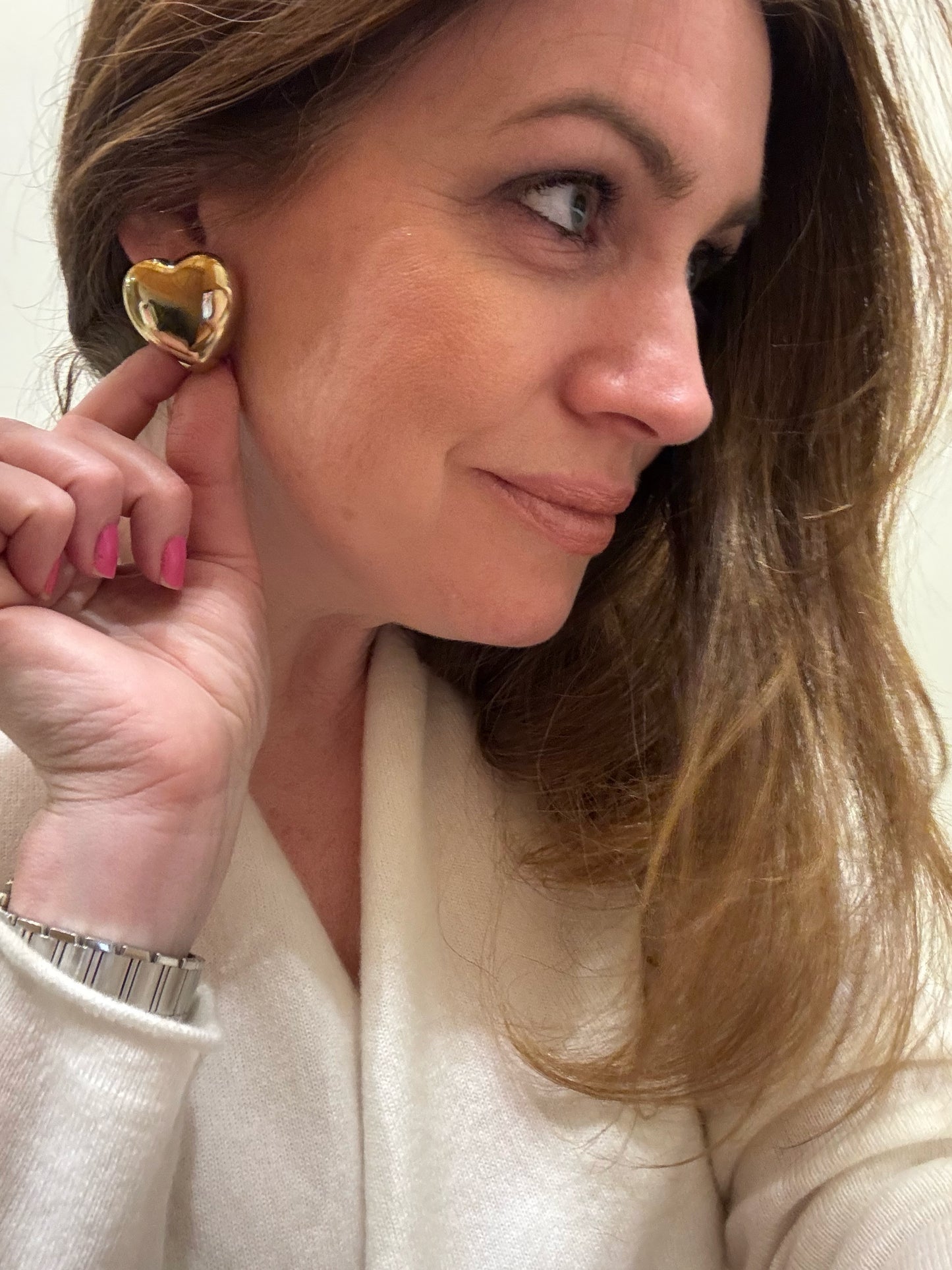 Pillow Heart Earrings Stainless Silver Gold & Silver Plated Earrings