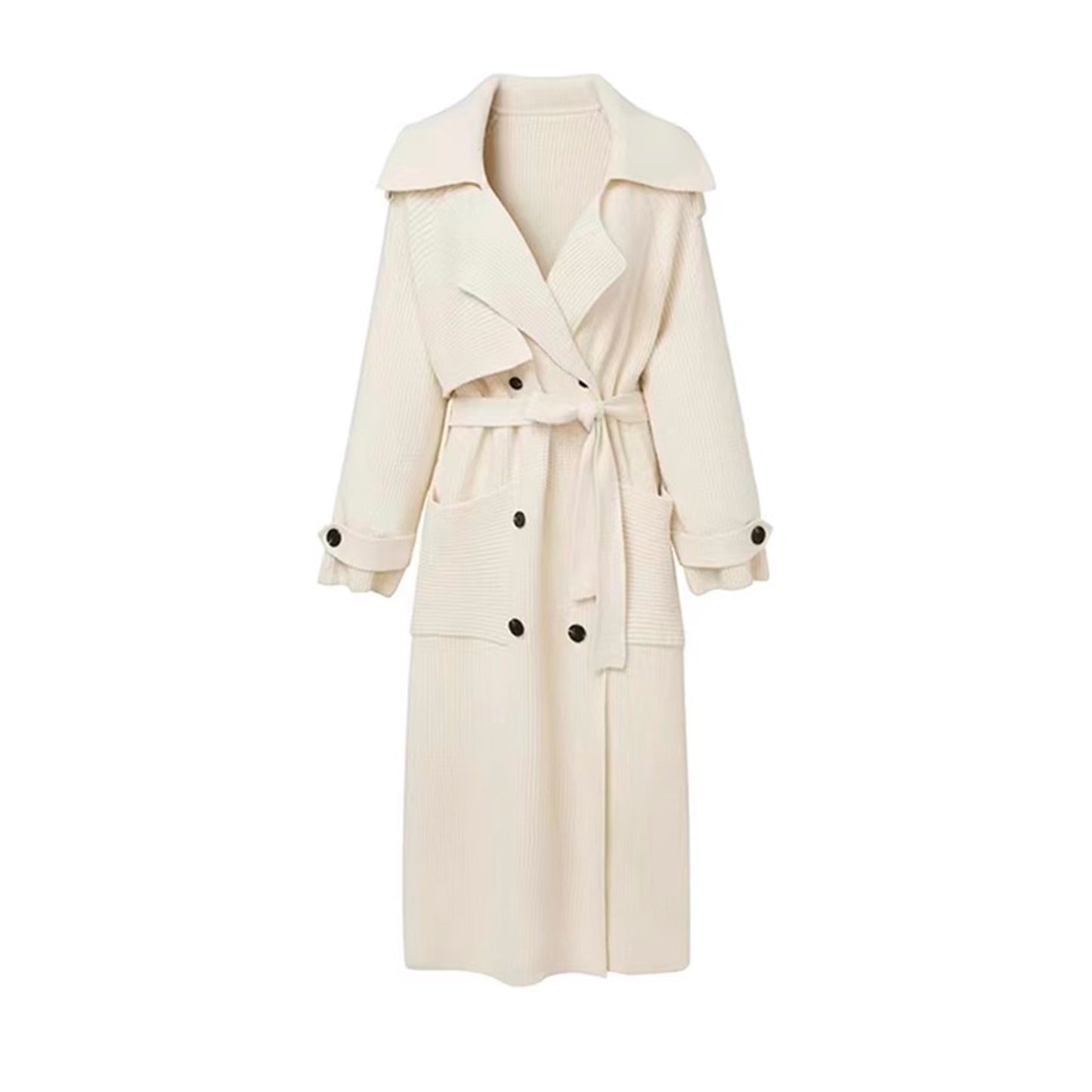 Knitted, Trench Coat Style Cardigan Coat.
