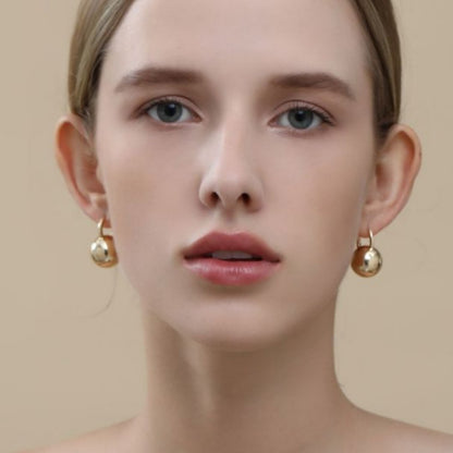 Brass Round Ball Drop Gold & Silver Plated Earrings