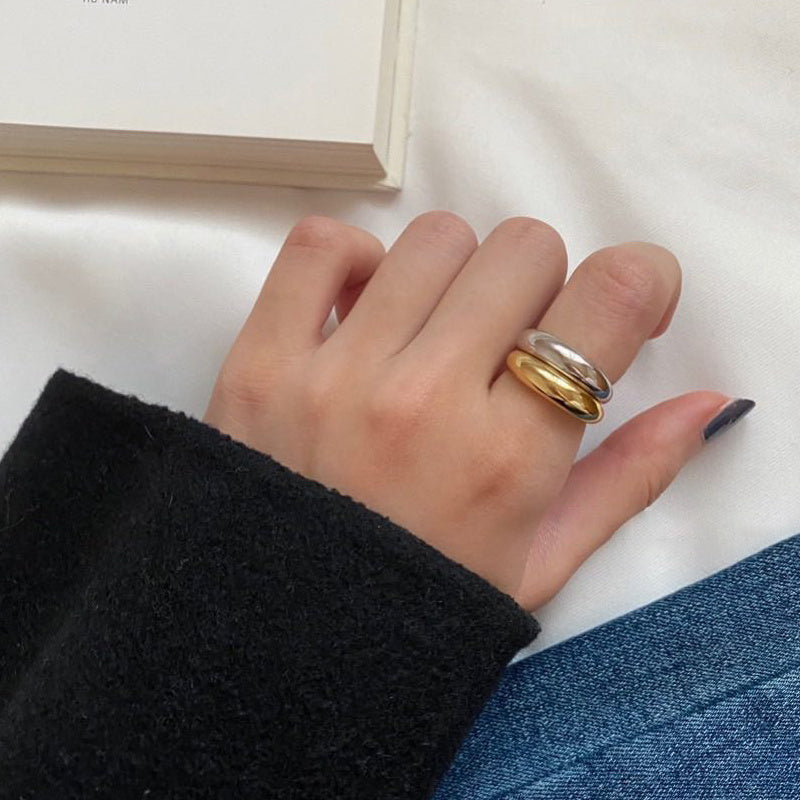 Plain Band Gold Plated Sterling Silver Stacking Ring