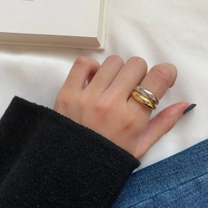 Plain Band Gold Plated Sterling Silver Stacking Ring