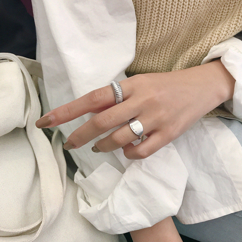 Ribbed Band Gold Plated Sterling Silver Stacking Rings