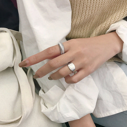 Ribbed Band Gold Plated Sterling Silver Stacking Rings