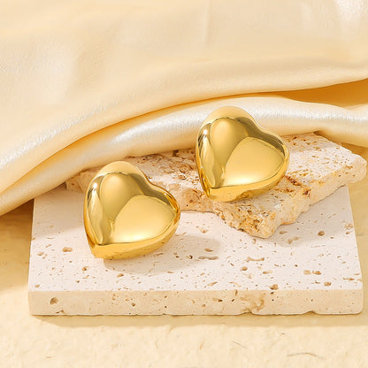 Pillow Heart Earrings Stainless Silver Gold & Silver Plated Earrings