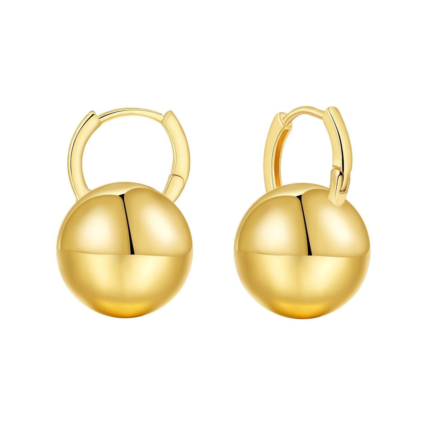 Brass Round Ball Drop Gold & Silver Plated Earrings