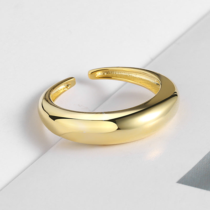 Plain Band Gold Plated Sterling Silver Stacking Ring