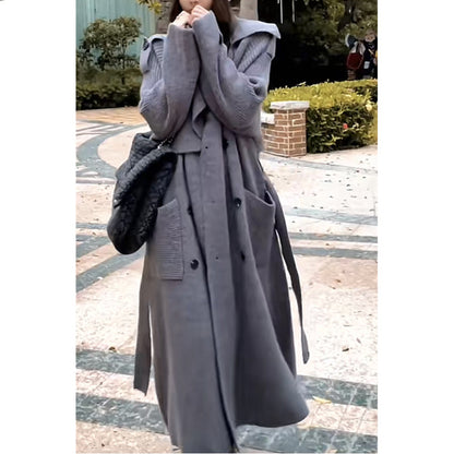 Knitted, Trench Coat Style Cardigan Coat.