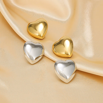 Pillow Heart Earrings Stainless Silver Gold & Silver Plated Earrings