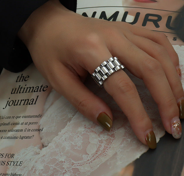 Stainless Steel Watch Strap Ring in Gold & Silver