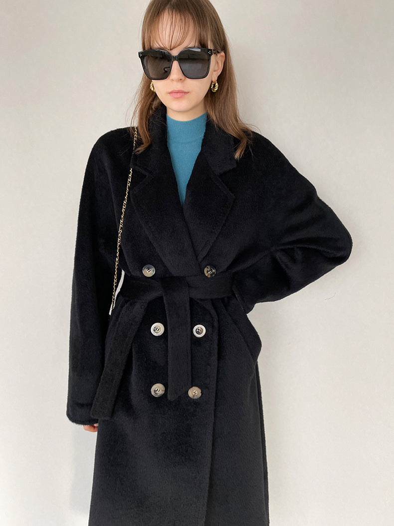 Alpaca Wool Double Breasted Coat