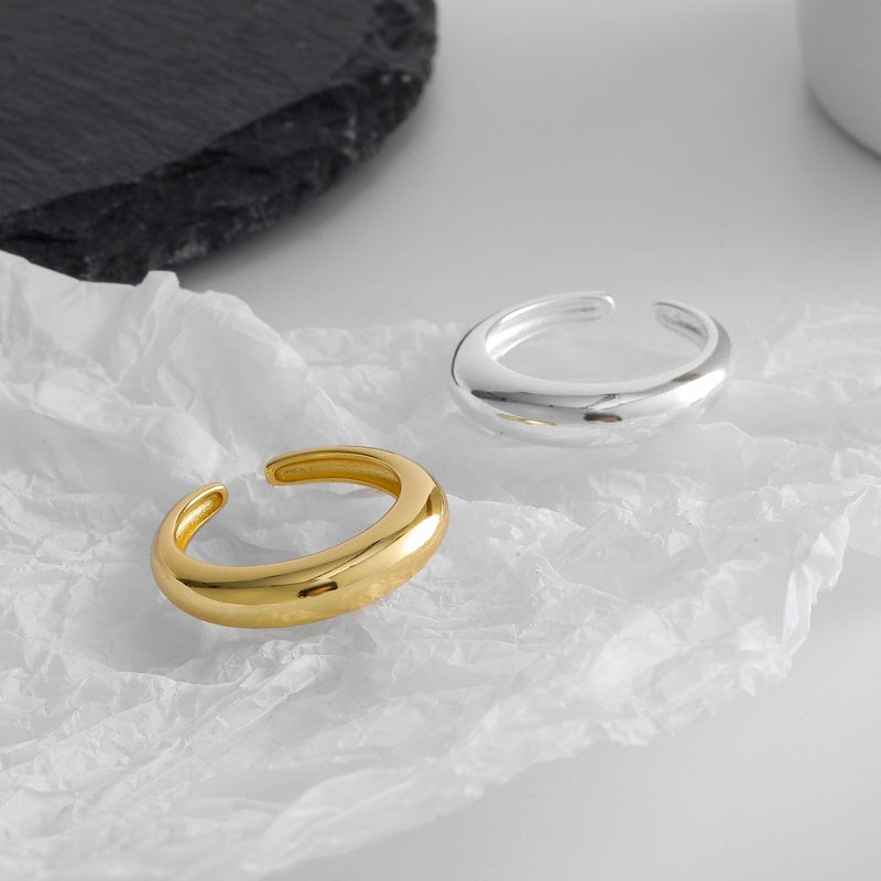 Plain Band Gold Plated Sterling Silver Stacking Ring
