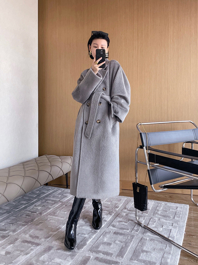 Alpaca Wool Double Breasted Coat