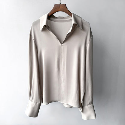 Silk Shirt, Long Sleeve Blouse