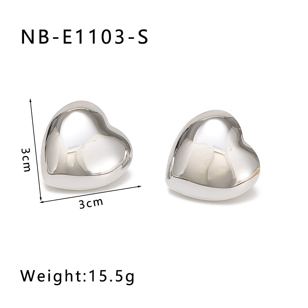 Pillow Heart Earrings Stainless Silver Gold & Silver Plated Earrings