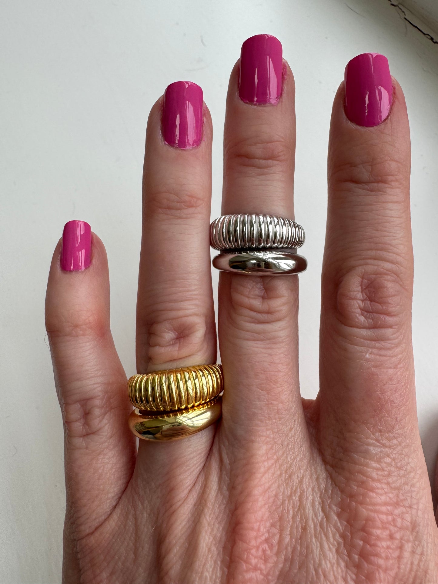Plain Band Gold Plated Sterling Silver Stacking Ring