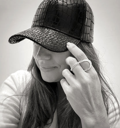 Contemporary Curve Sterling Silver Double Ring
