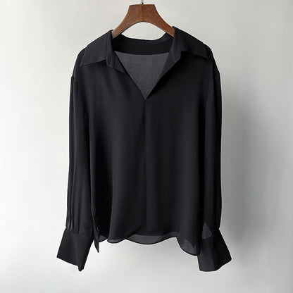 Silk Shirt, Long Sleeve Blouse