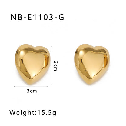 Pillow Heart Earrings Stainless Silver Gold & Silver Plated Earrings